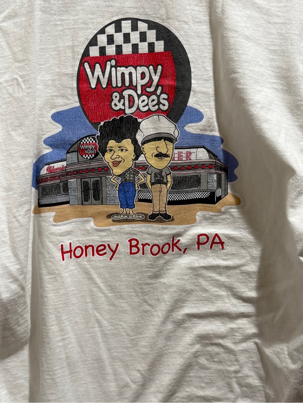 Wimpy & Dee's Classic Diner Short Sleeve Tee Size Large Nostalgic Honey Brook PA